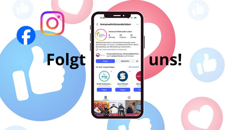 Immanuel Miteinander Leben ist auf Instagram und Facebook zu finden